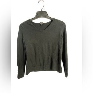 Talbots Black Merino Wool Crew Sweater Size M